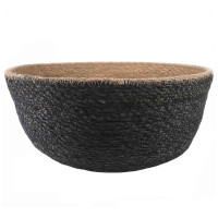 Produktbild för Kruka med handtag 2 pcs Svart Ø 45 x 36 cm 100% Sjögräs