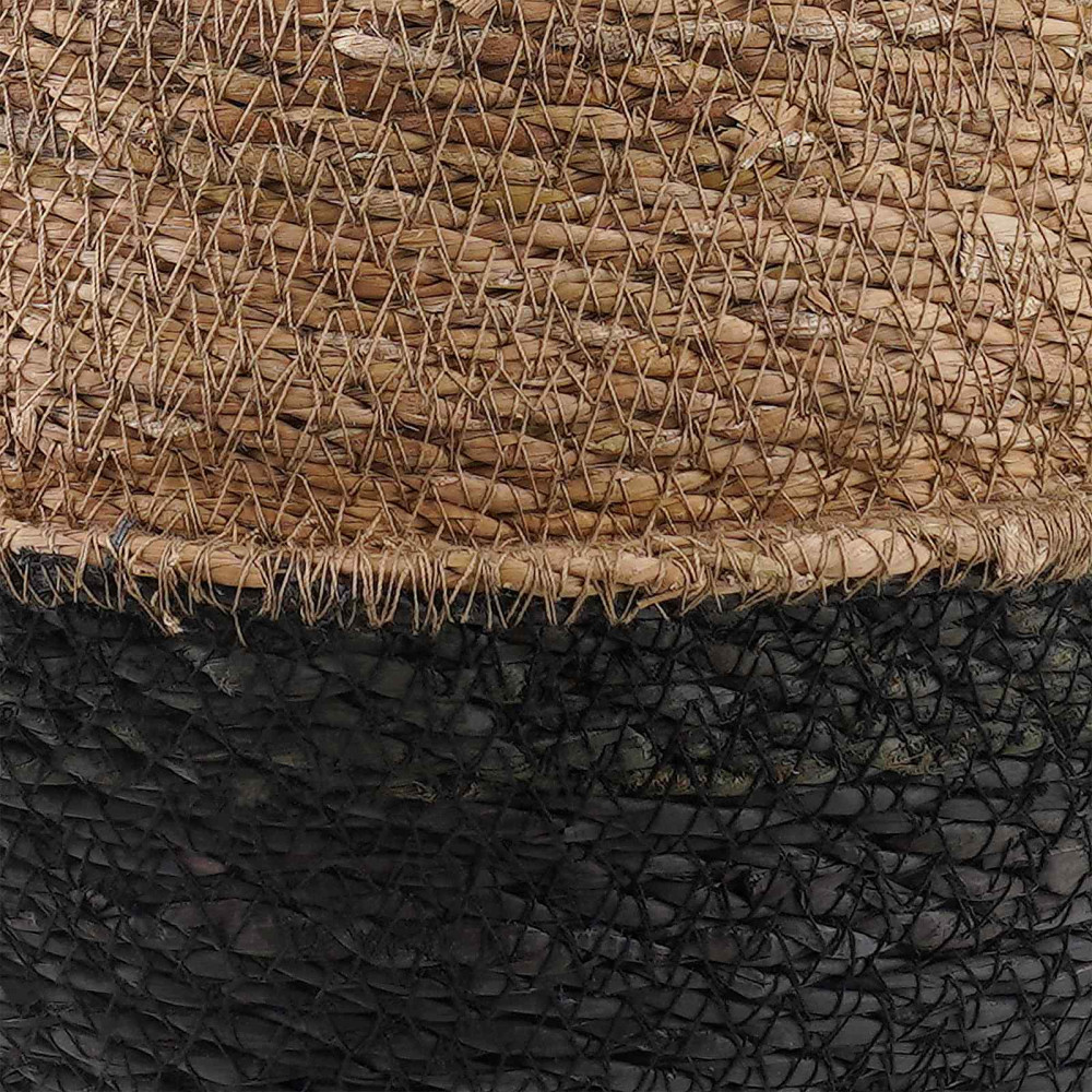Produktbild för Kruka med handtag 2 pcs Svart Ø 45 x 36 cm 100% Sjögräs