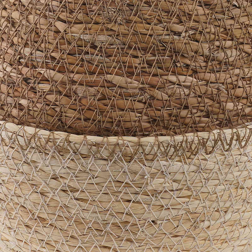 Produktbild för Kruka med handtag 2 pcs Vit Ø 22 x 20 cm 100% Sjögräs