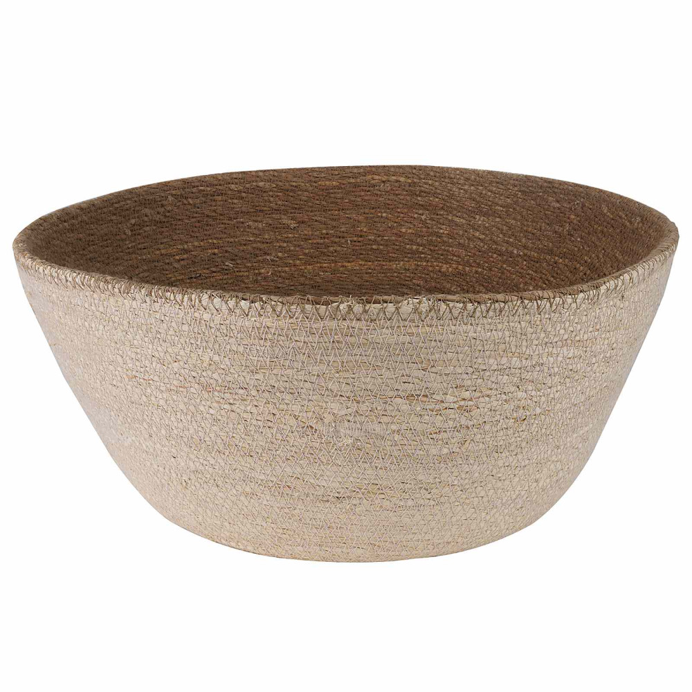 Produktbild för Kruka med handtag Vit Ø 32 x 32 cm 100% Sjögräs