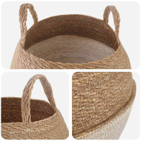 Produktbild för Kruka med handtag 2 pcs Vit Ø 32 x 32 cm 100% Sjögräs