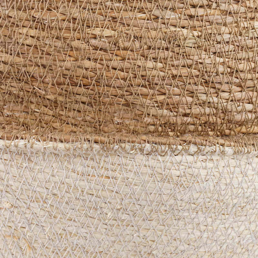 Produktbild för Kruka med handtag 2 pcs Vit Ø 45 x 36 cm 100% Sjögräs