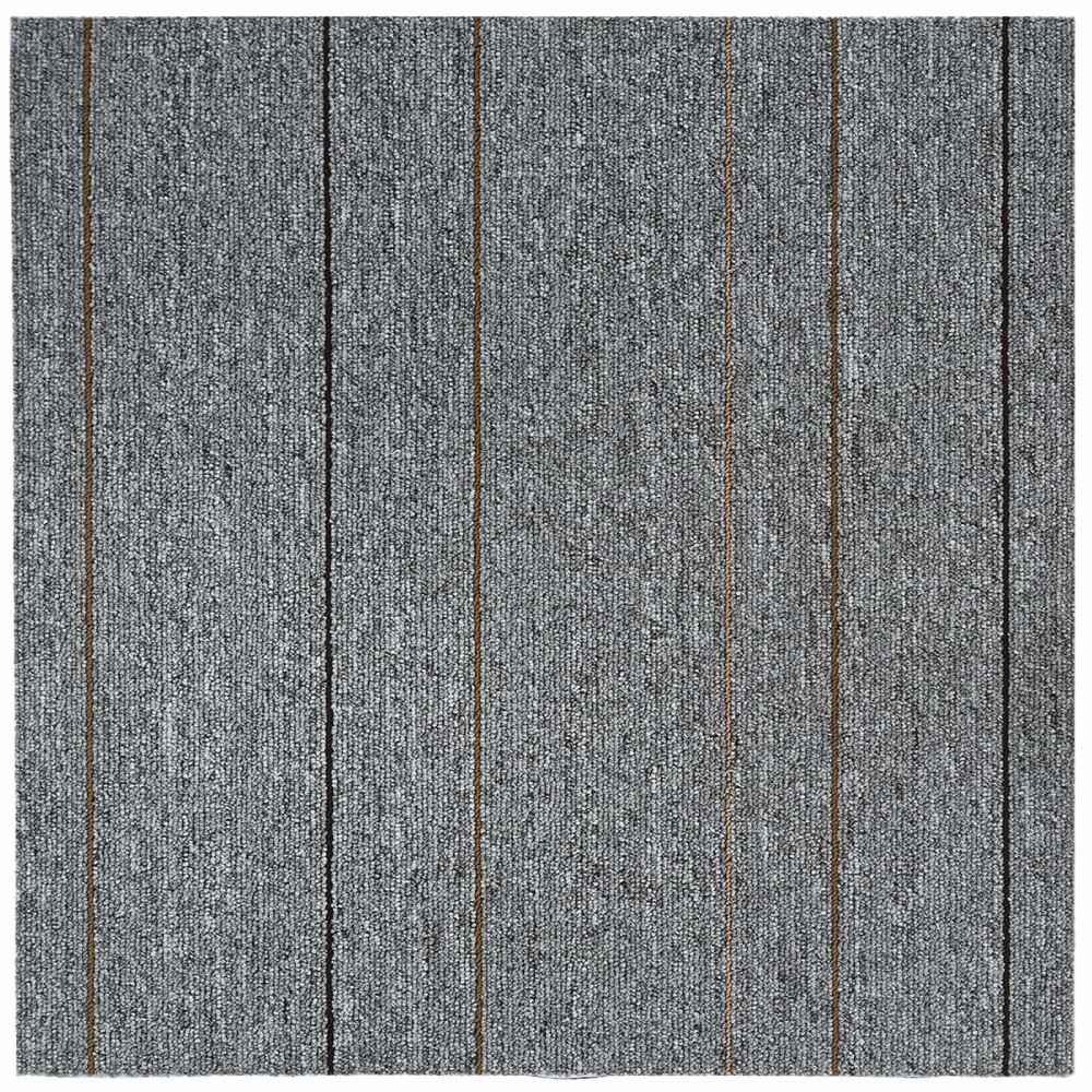 Produktbild för Mattan platta Ljusgrå med ränder 50 x 50 cm 20 pcs