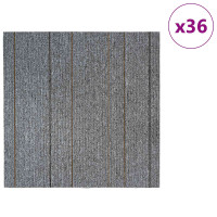 Produktbild för Mattan platta Ljusgrå med ränder 50 x 50 cm 36 pcs