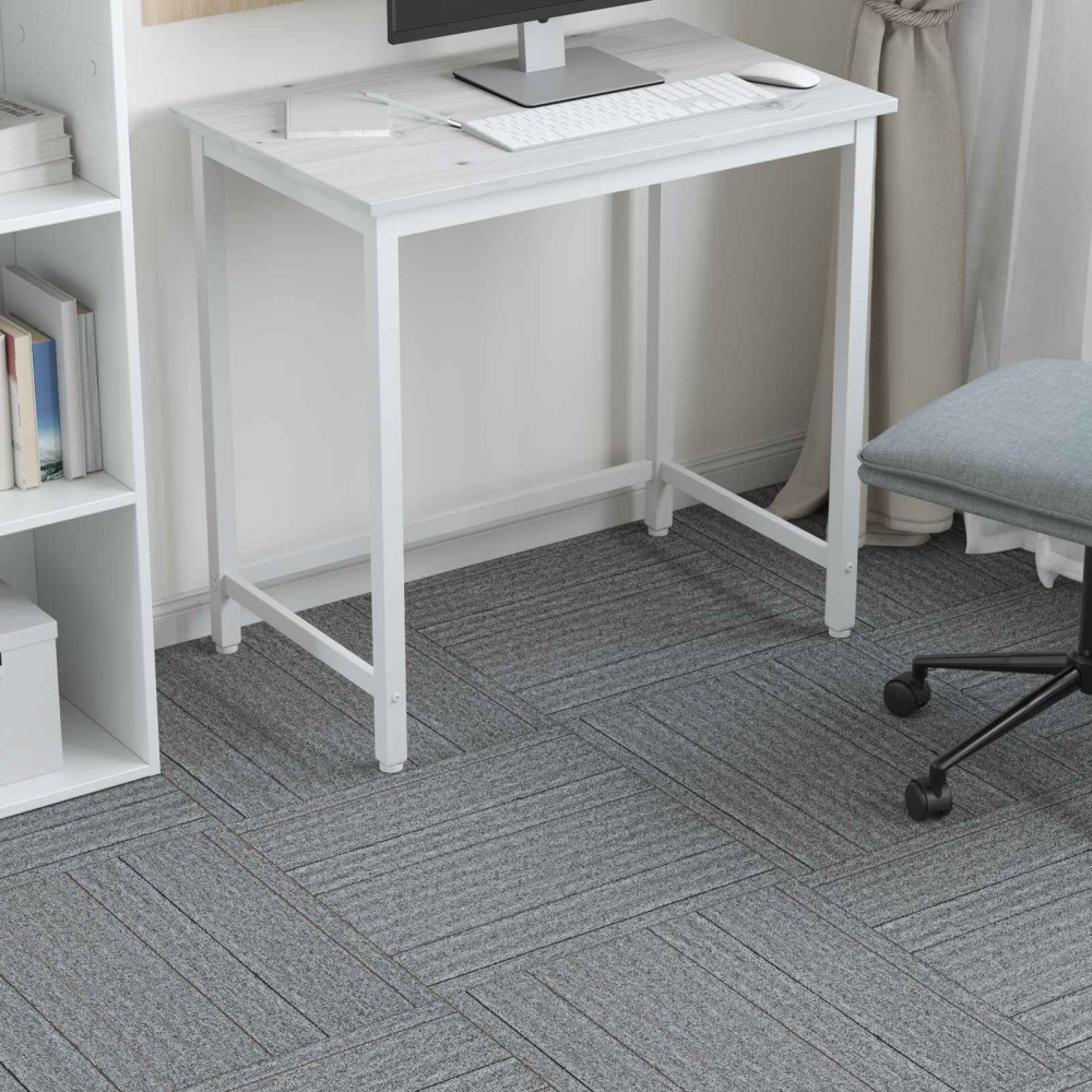 Produktbild för Mattan platta Ljusgrå med ränder 50 x 50 cm 36 pcs