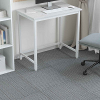 Produktbild för Mattan platta Ljusgrå med ränder 50 x 50 cm 36 pcs