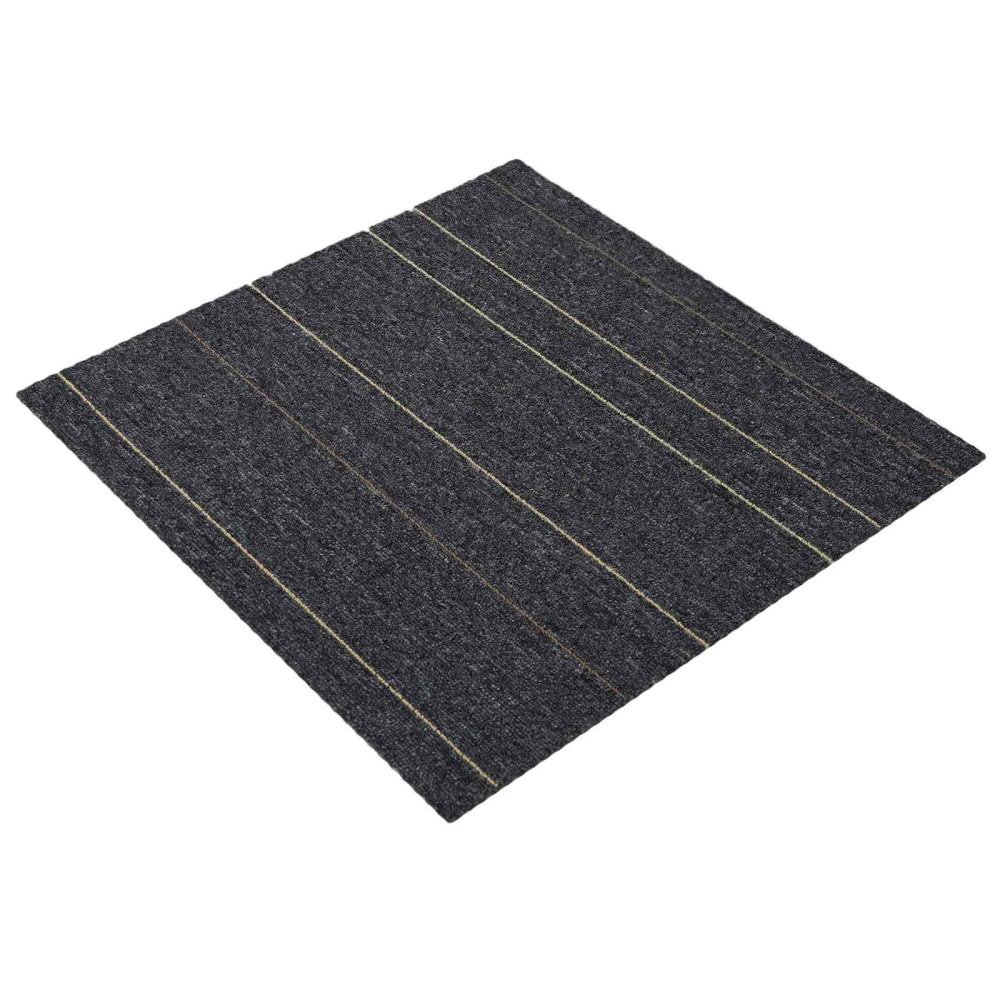 Produktbild för Mattan platta Mörkgrå med ränder 50 x 50 cm 4 pcs