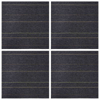 Produktbild för Mattan platta Mörkgrå med ränder 50 x 50 cm 4 pcs