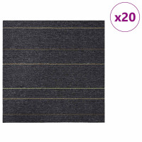 Produktbild för Mattan platta Mörkgrå med ränder 50 x 50 cm 20 pcs