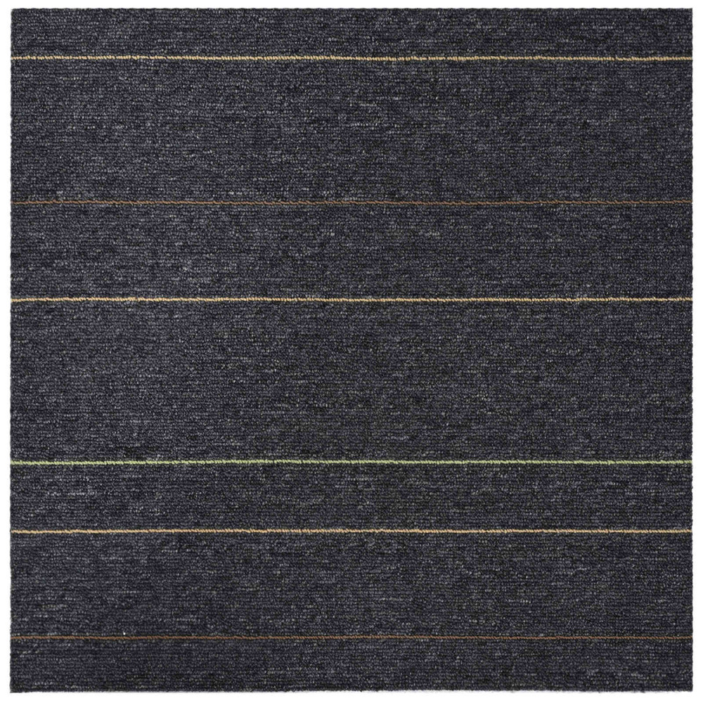 Produktbild för Mattan platta Mörkgrå med ränder 50 x 50 cm 20 pcs