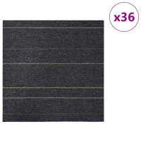 Produktbild för Mattan platta Mörkgrå med ränder 50 x 50 cm 36 pcs