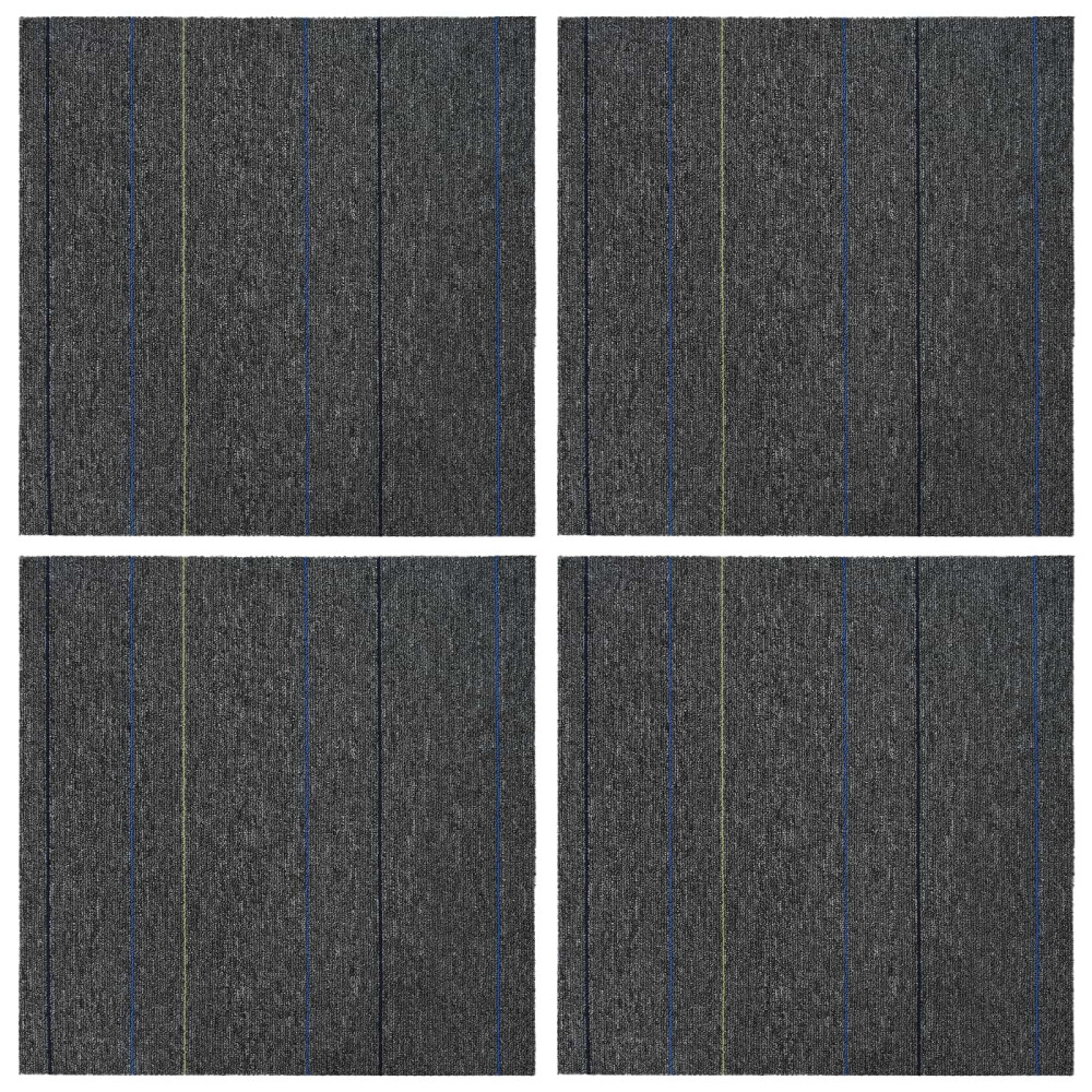 Produktbild för Mattan platta Medium Grå med Rand 50 x 50 cm 4 pcs