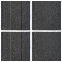Produktbild för Mattan platta Medium Grå med Rand 50 x 50 cm 4 pcs