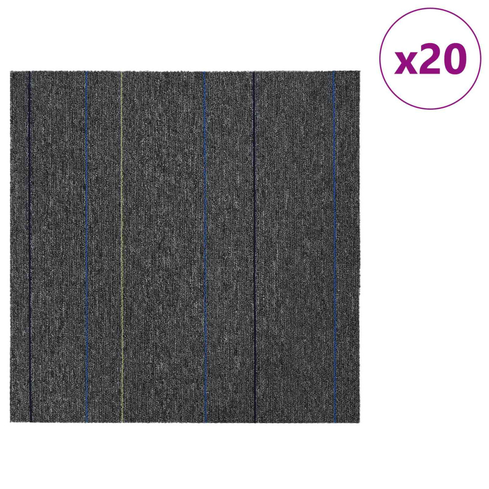 Produktbild för Mattan platta Medium Grå med Rand 50 x 50 cm 20 pcs