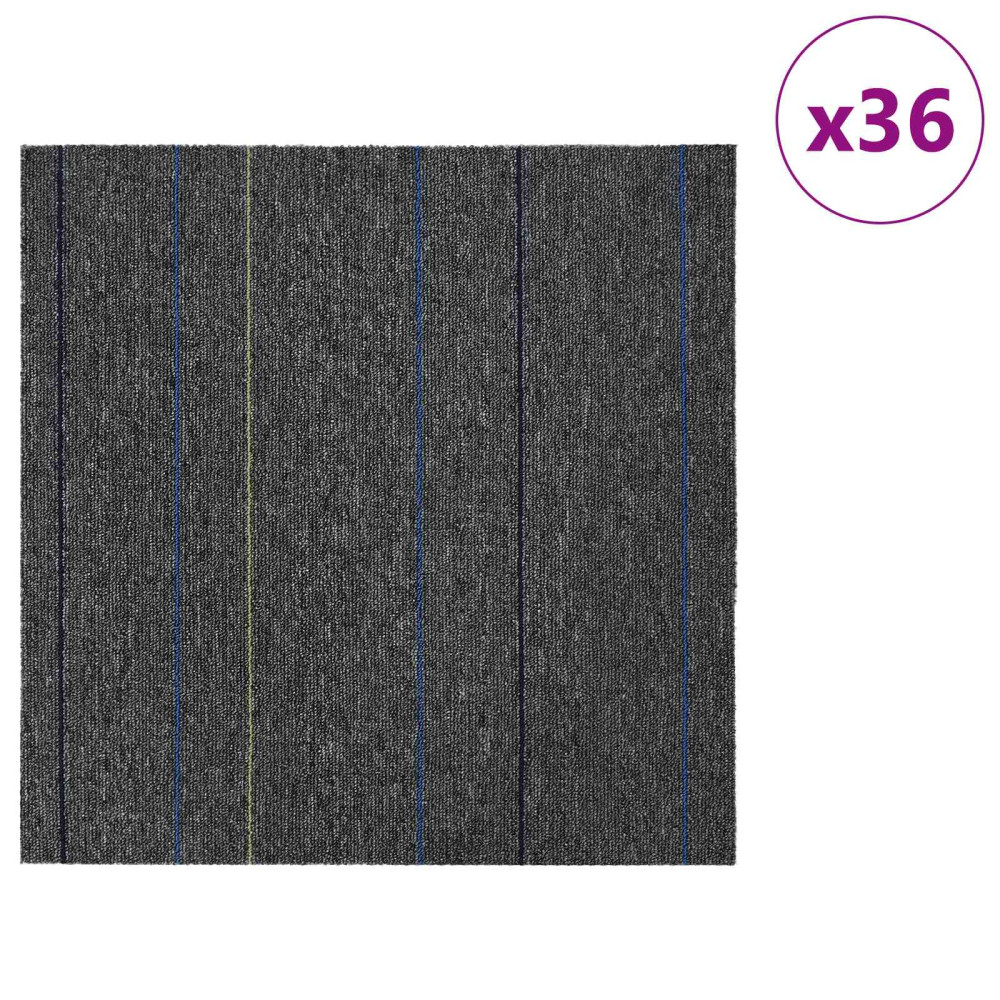 Produktbild för Mattan platta Medium Grå med Rand 50 x 50 cm 36 st
