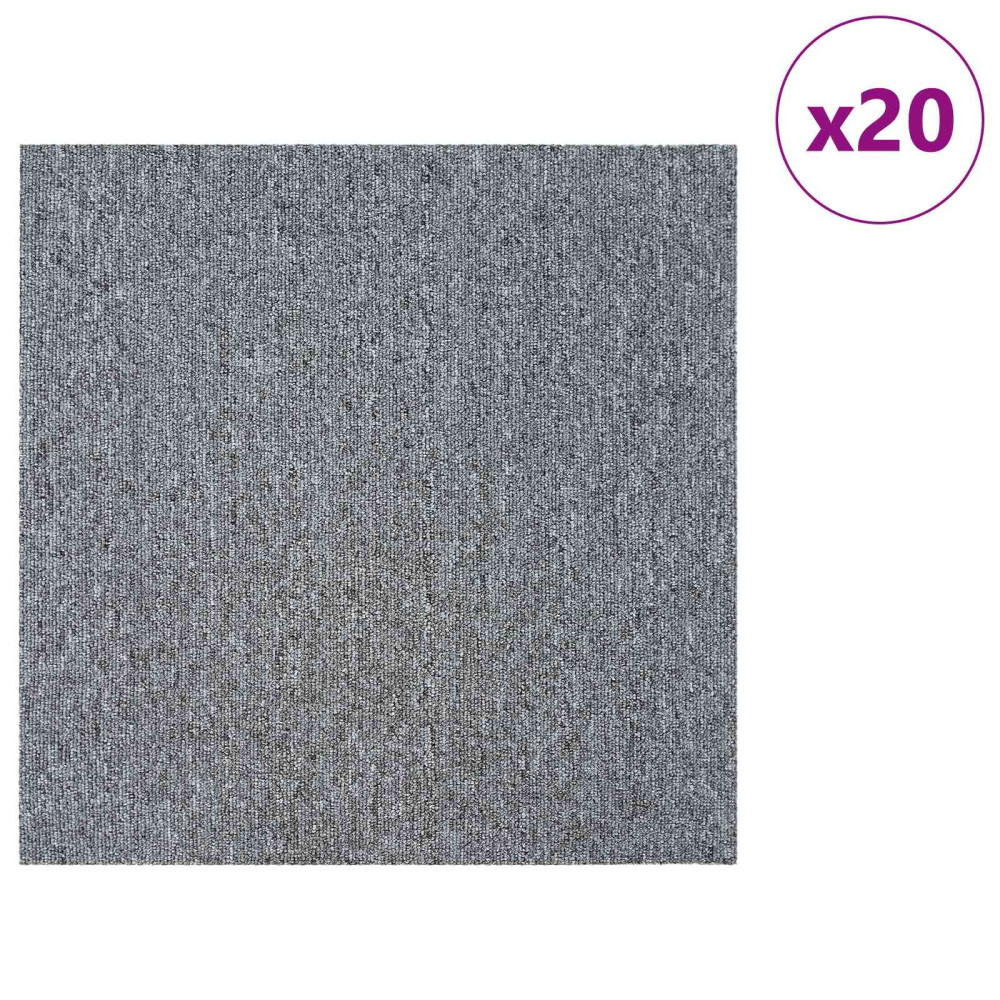 Produktbild för Mattan platta Ljusgrå 50 x 50 cm 20 pcs PP och Bitumen