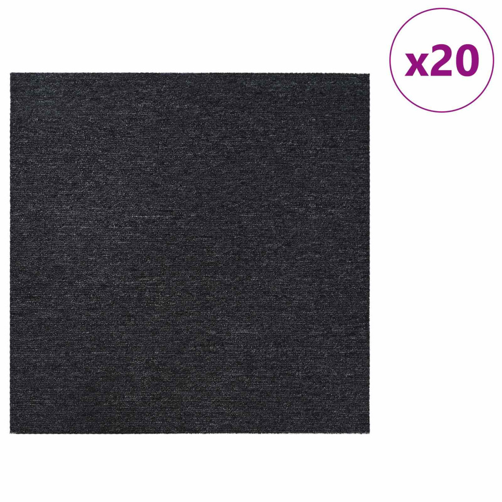 Produktbild för Mattan platta Mörkgrå 50 x 50 cm 20 pcs PP och Bitumen