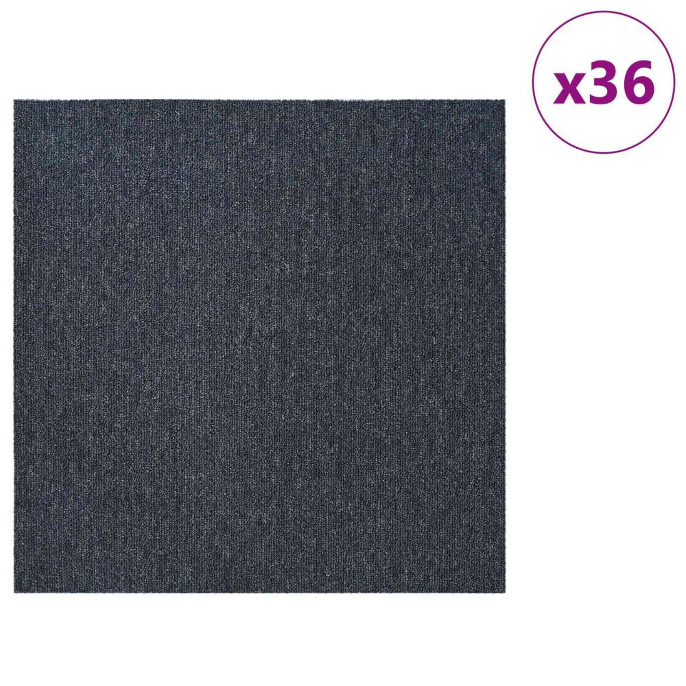 Produktbild för Mattan platta Blå Grå 50 x 50 cm 36 pcs PP och Bitumen