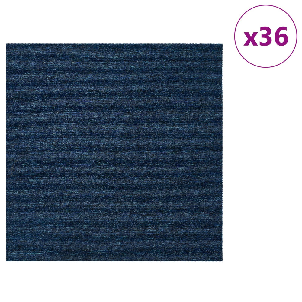 Produktbild för Mattan platta Blå 50 x 50 cm 36 pcs PP och Bitumen