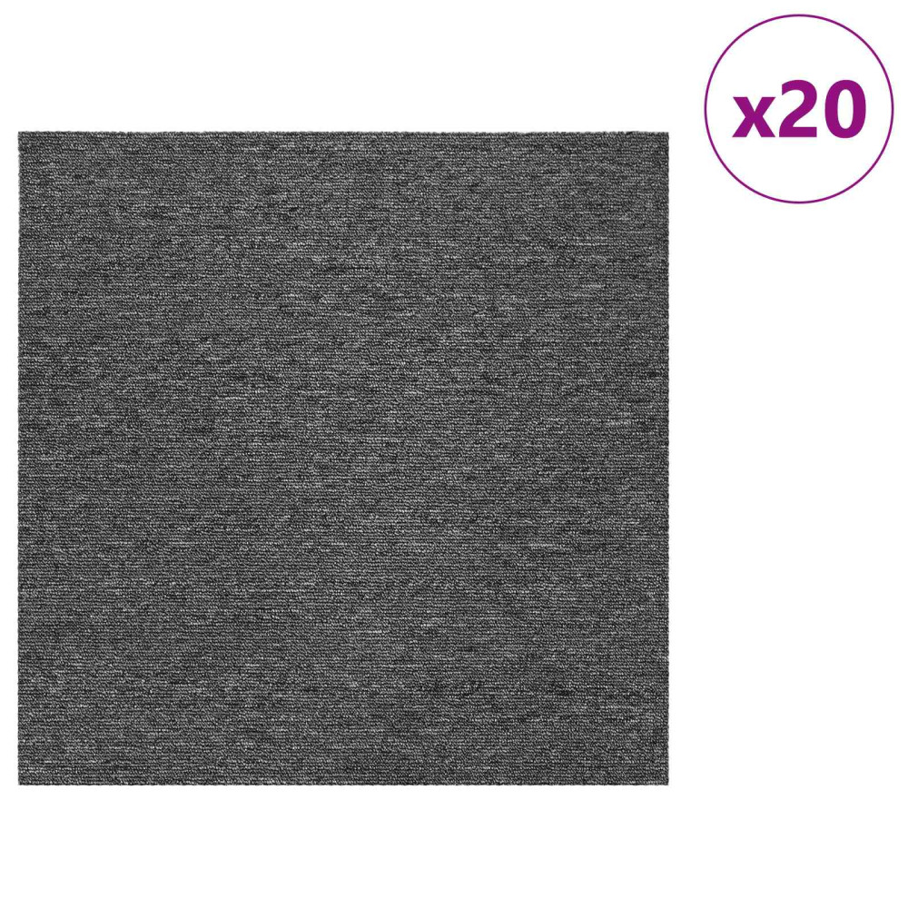 Produktbild för Mattan platta Mellan Grå 50 x 50 cm 20 pcs PP och Bitumen
