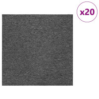 Produktbild för Mattan platta Mellan Grå 50 x 50 cm 20 pcs PP och Bitumen
