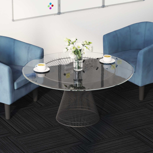 vidaXL Mattan platta Randig Ljusgrå 50 x 50 cm 4 pcs PP och Bitumen