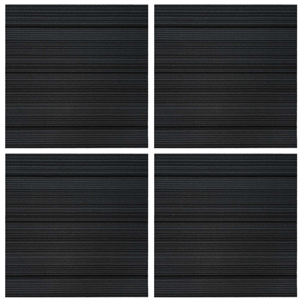 Produktbild för Mattan platta Randig Ljusgrå 50 x 50 cm 4 pcs PP och Bitumen