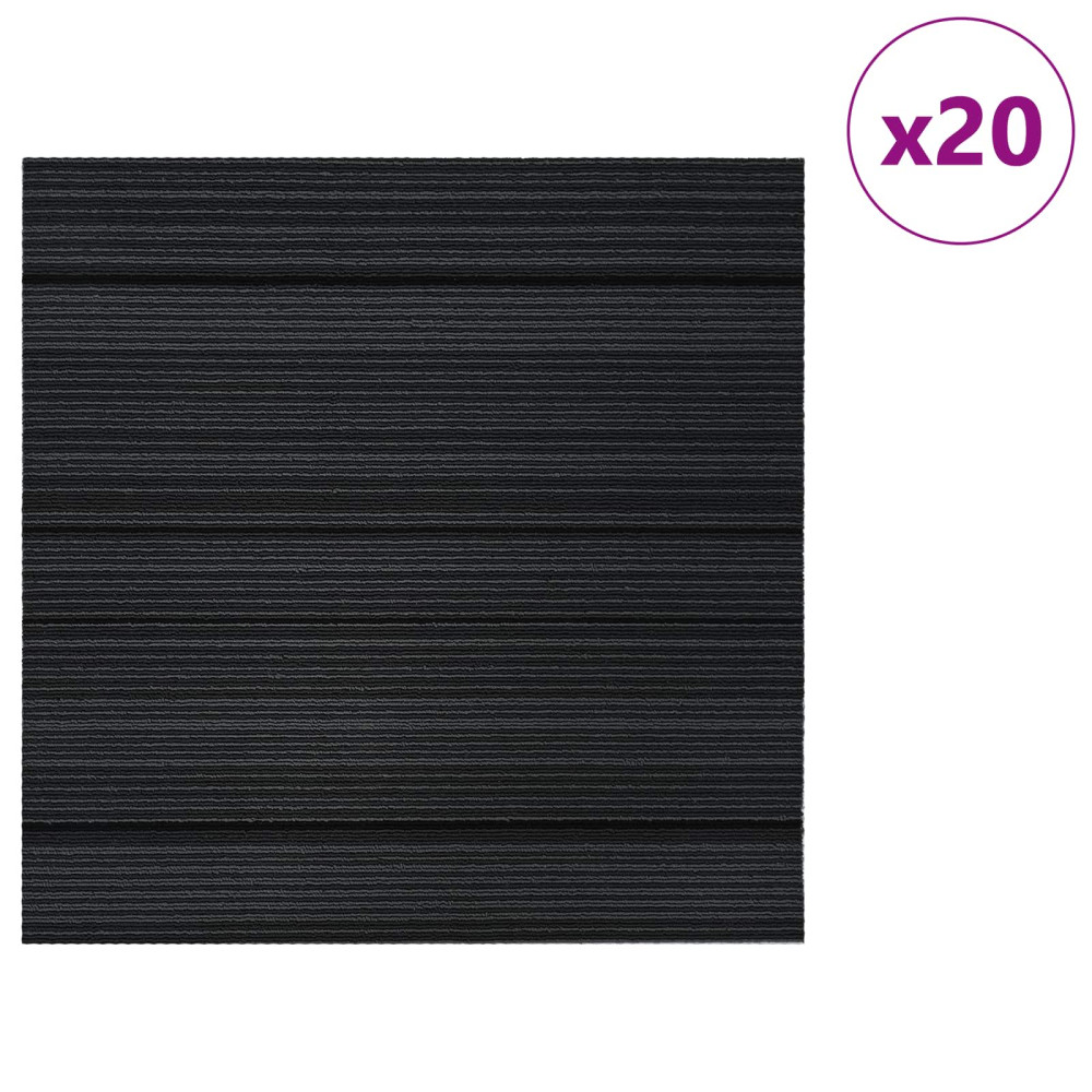 Produktbild för Mattan platta Randig Ljusgrå 50 x 50 cm 20 pcs PP och Bitumen