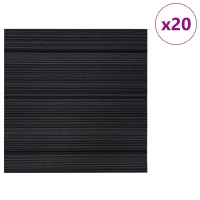 Produktbild för Mattan platta Randig Ljusgrå 50 x 50 cm 20 pcs PP och Bitumen