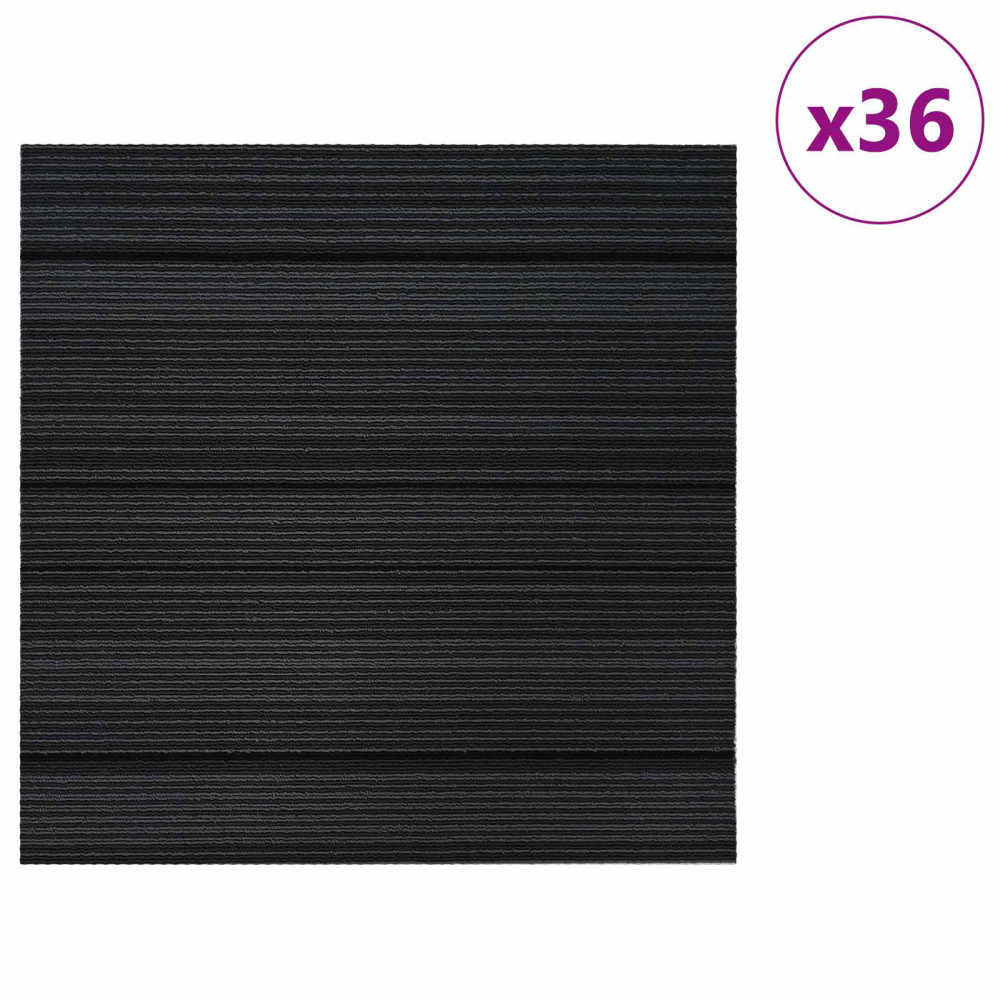 Produktbild för Mattan platta Randig Ljusgrå 50 x 50 cm 36 pcs PP och Bitumen