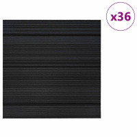 Produktbild för Mattan platta Randig Ljusgrå 50 x 50 cm 36 pcs PP och Bitumen