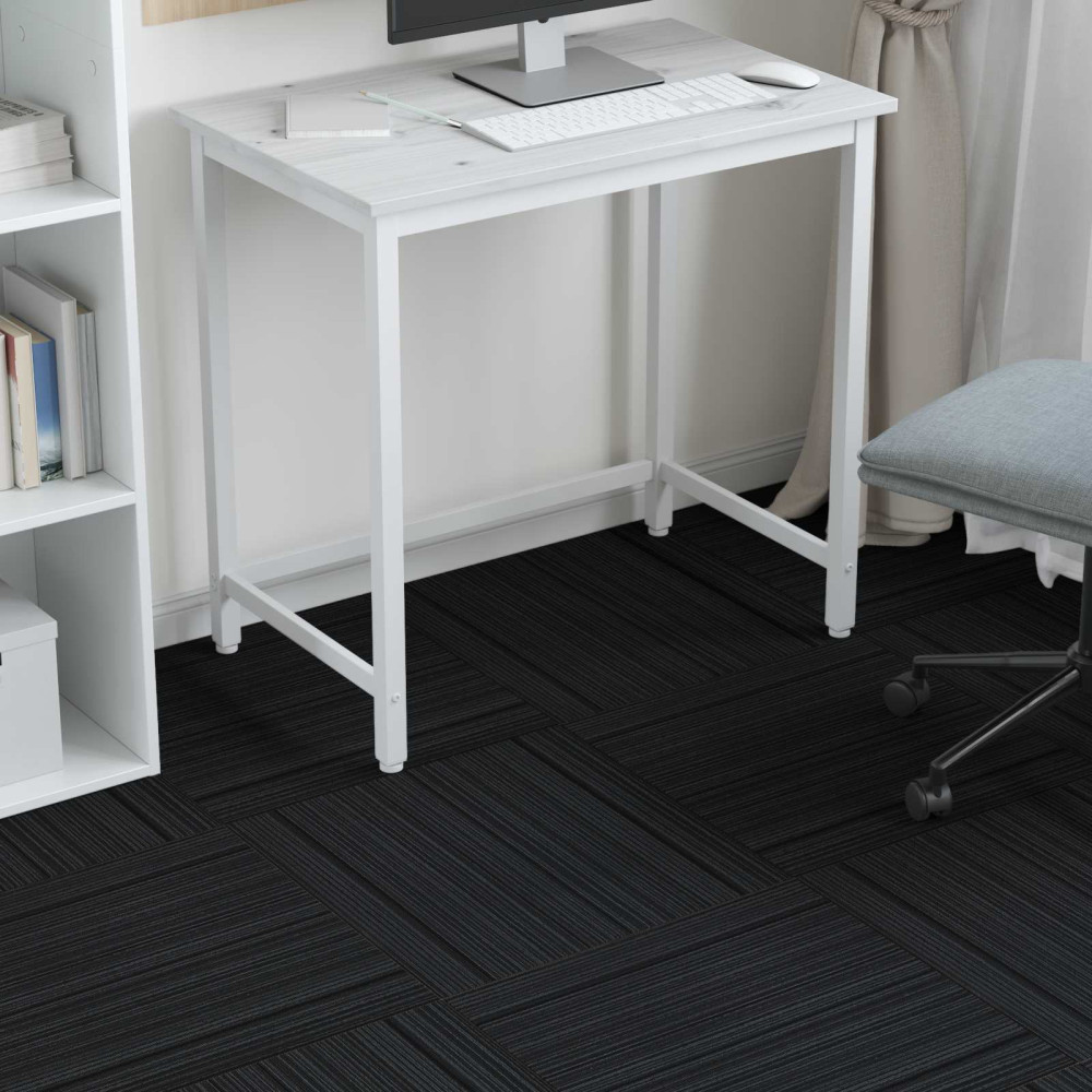 Produktbild för Mattan platta Randig Ljusgrå 50 x 50 cm 36 pcs PP och Bitumen