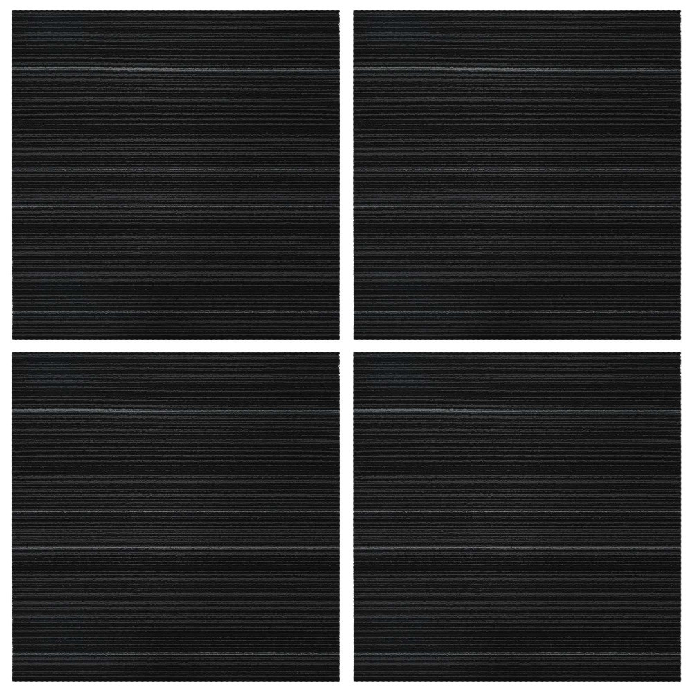 Produktbild för Mattan platta Randig Mörkgrå 50 x 50 cm 4 pcs PP och Bitumen