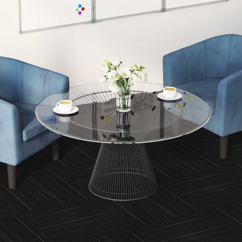 vidaXL Mattan platta Randig Mörkgrå 50 x 50 cm 20 pcs PP och Bitumen