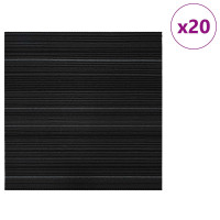 Produktbild för Mattan platta Randig Mörkgrå 50 x 50 cm 20 pcs PP och Bitumen