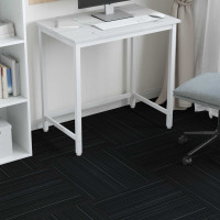Produktbild för Mattan platta Randig Mörkgrå 50 x 50 cm 20 pcs PP och Bitumen