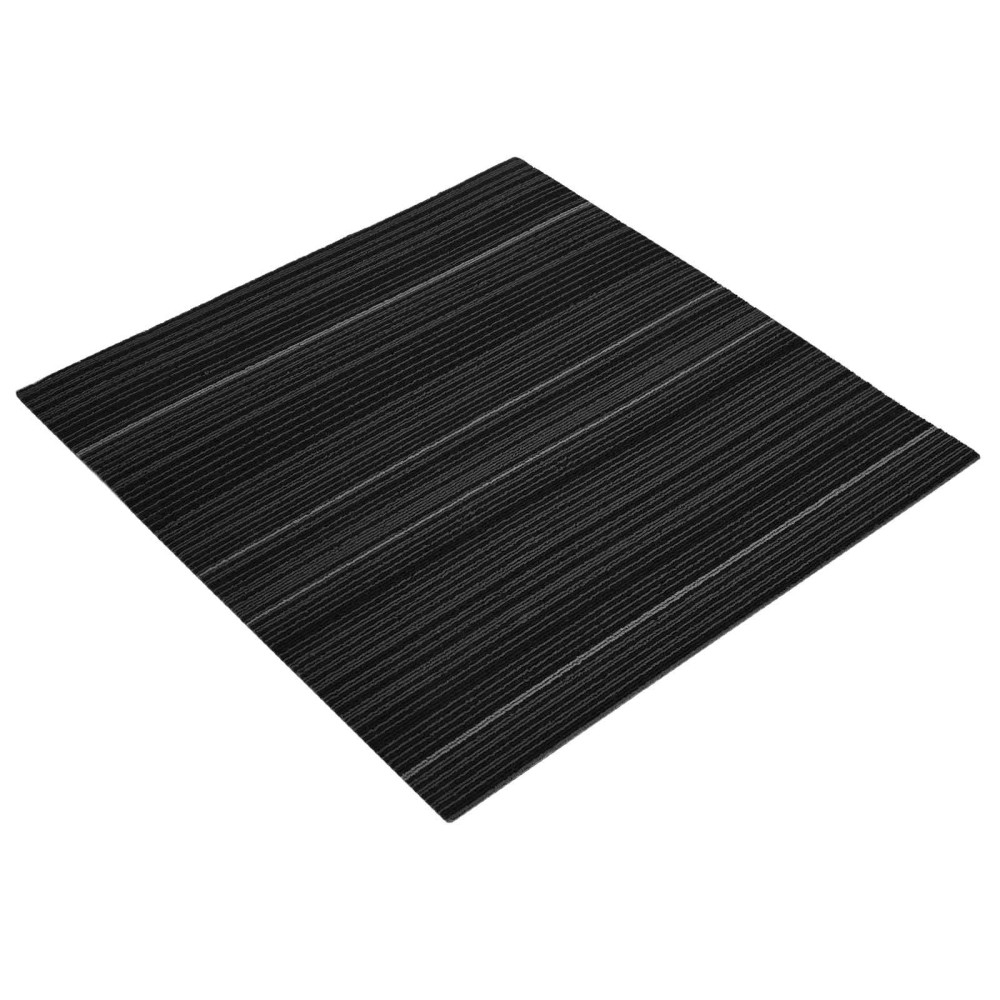 Produktbild för Mattan platta Randig Mörkgrå 50 x 50 cm 36 pcs PP och Bitumen
