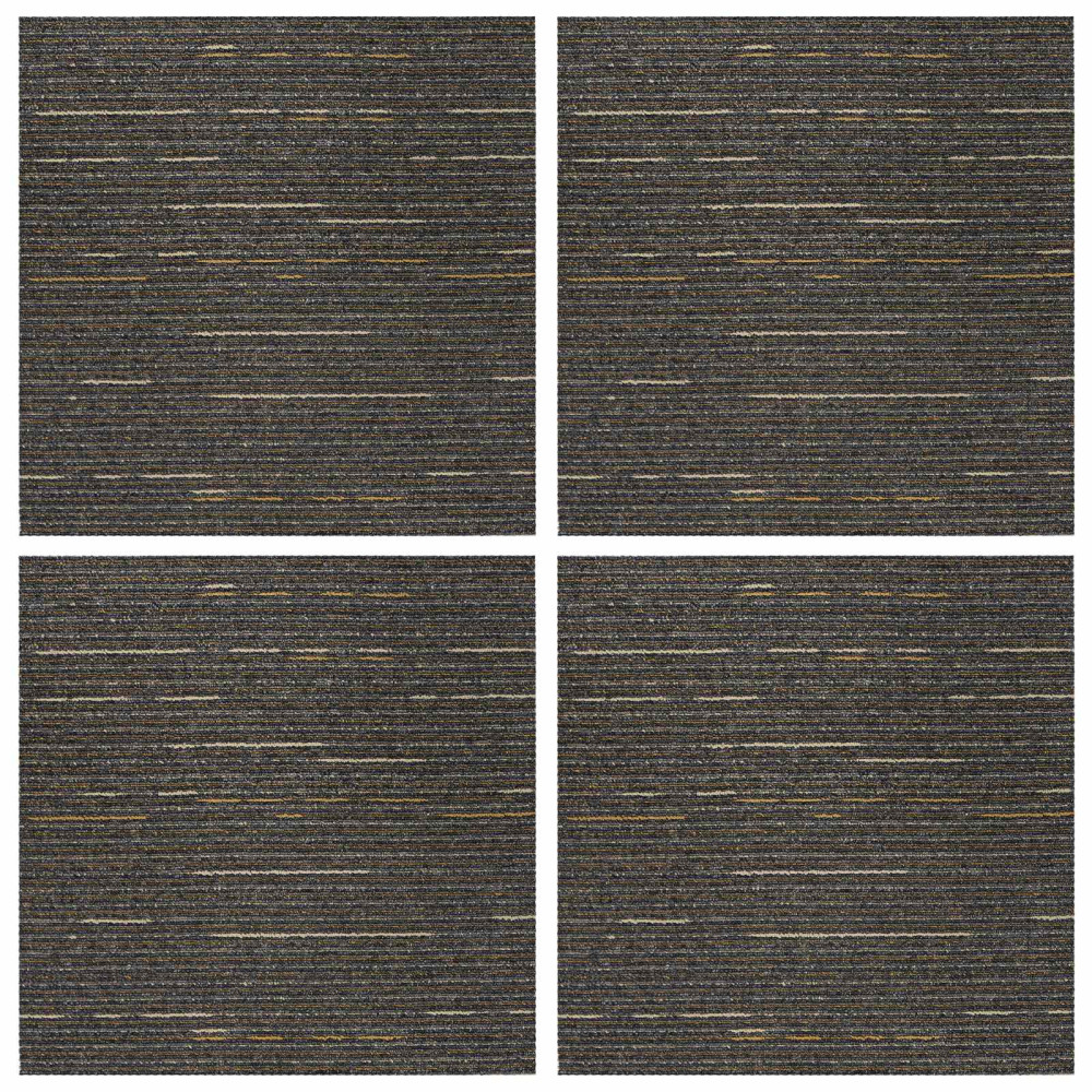 Produktbild för Mattan platta Randig Ljusbrun 50 x 50 cm 4 pcs PP och Bitumen