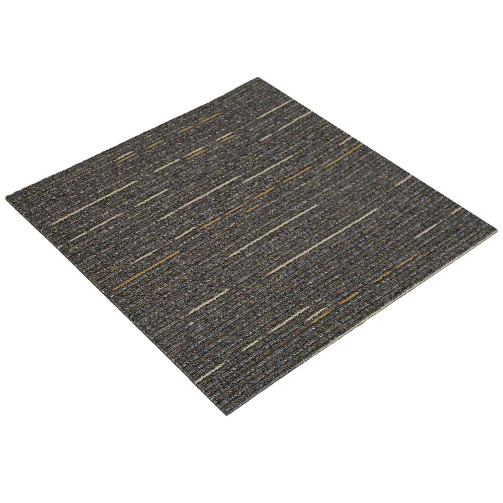 Produktbild för Mattan platta Randig Ljusbrun 50 x 50 cm 36 pcs PP och Bitumen