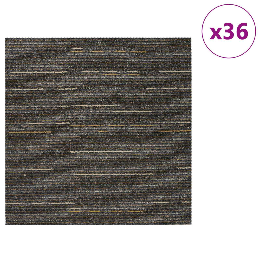 Produktbild för Mattan platta Randig Ljusbrun 50 x 50 cm 36 pcs PP och Bitumen