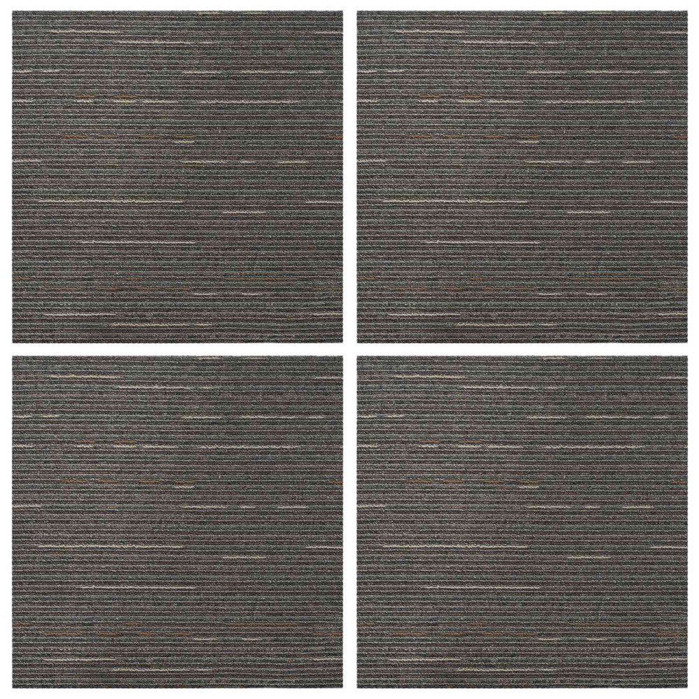 Produktbild för Mattan platta Randig Mörkbrun 50 x 50 cm 4 pcs PP och Bitumen
