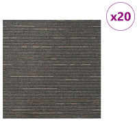 Produktbild för Mattan platta Randig Mörkbrun 50 x 50 cm 20 pcs PP och Bitumen