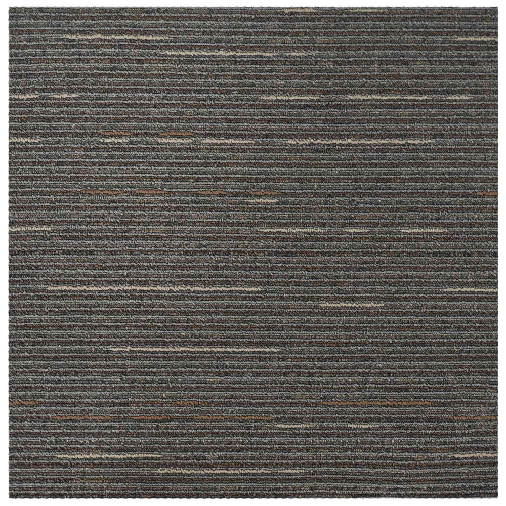 Produktbild för Mattan platta Randig Mörkbrun 50 x 50 cm 20 pcs PP och Bitumen