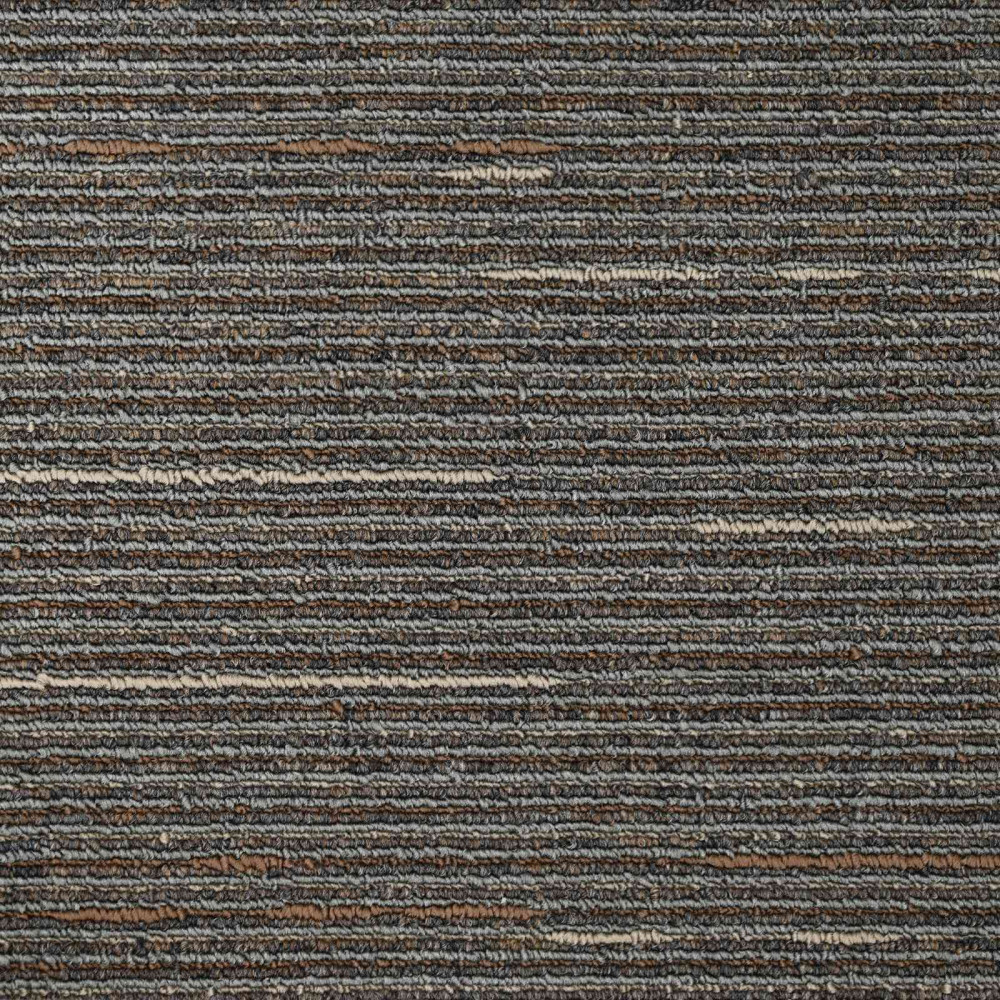 Produktbild för Mattan platta Randig Mörkbrun 50 x 50 cm 20 pcs PP och Bitumen