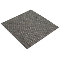 Produktbild för Mattan platta Randig Mörkbrun 50 x 50 cm 36 pcs PP och Bitumen