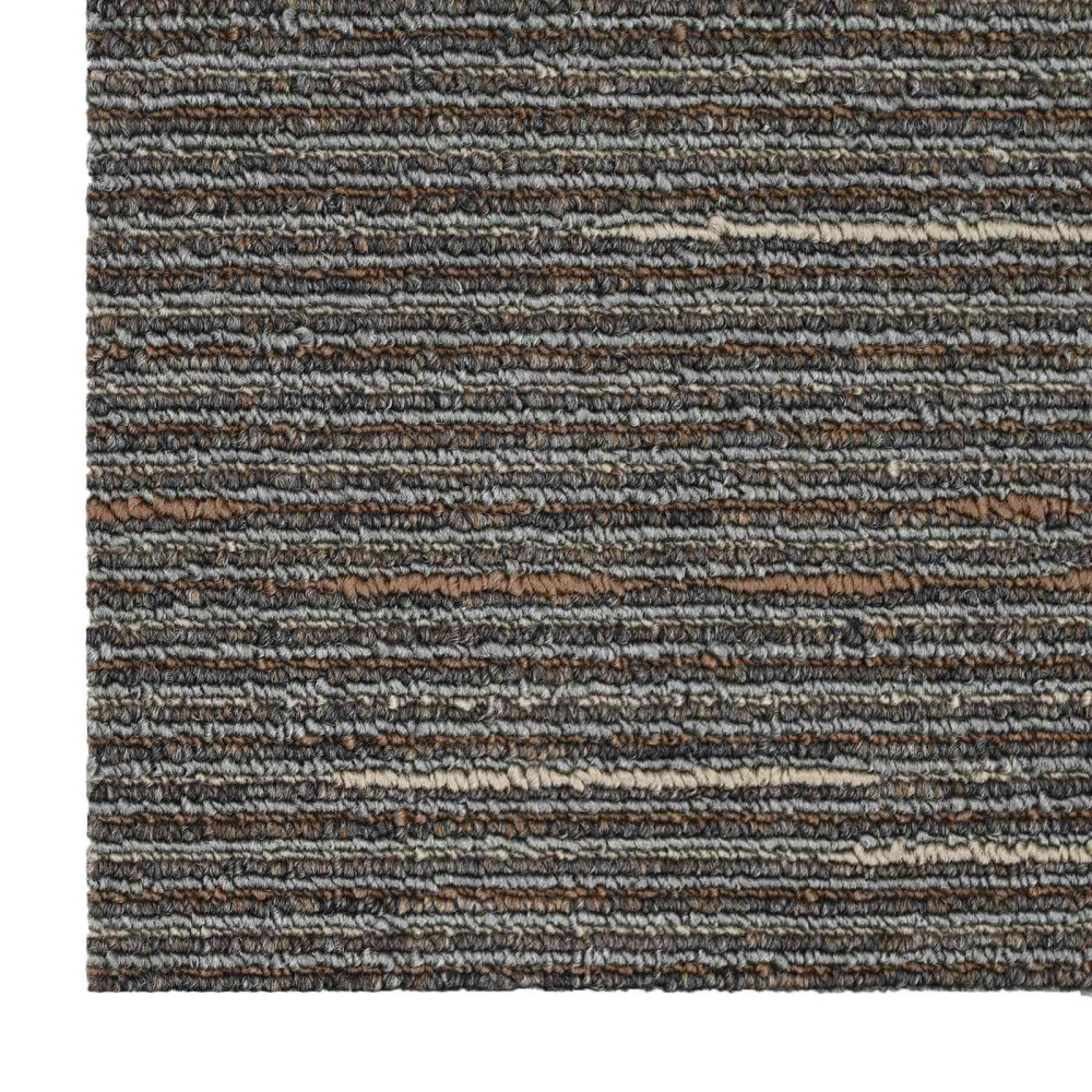 Produktbild för Mattan platta Randig Mörkbrun 50 x 50 cm 36 pcs PP och Bitumen