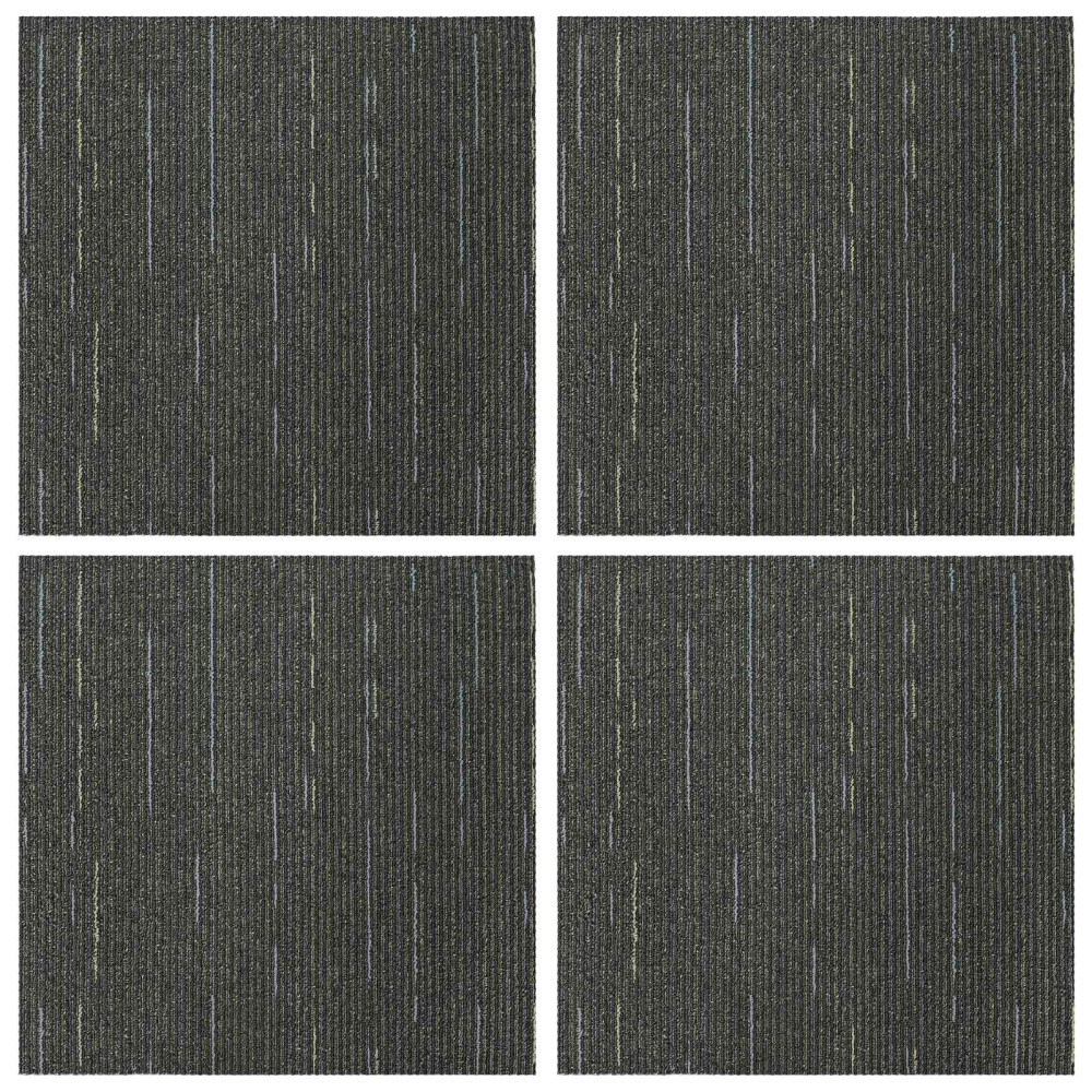 Produktbild för Mattan platta Randig Ljusgrön 50 x 50 cm 4 pcs PP och Bitumen