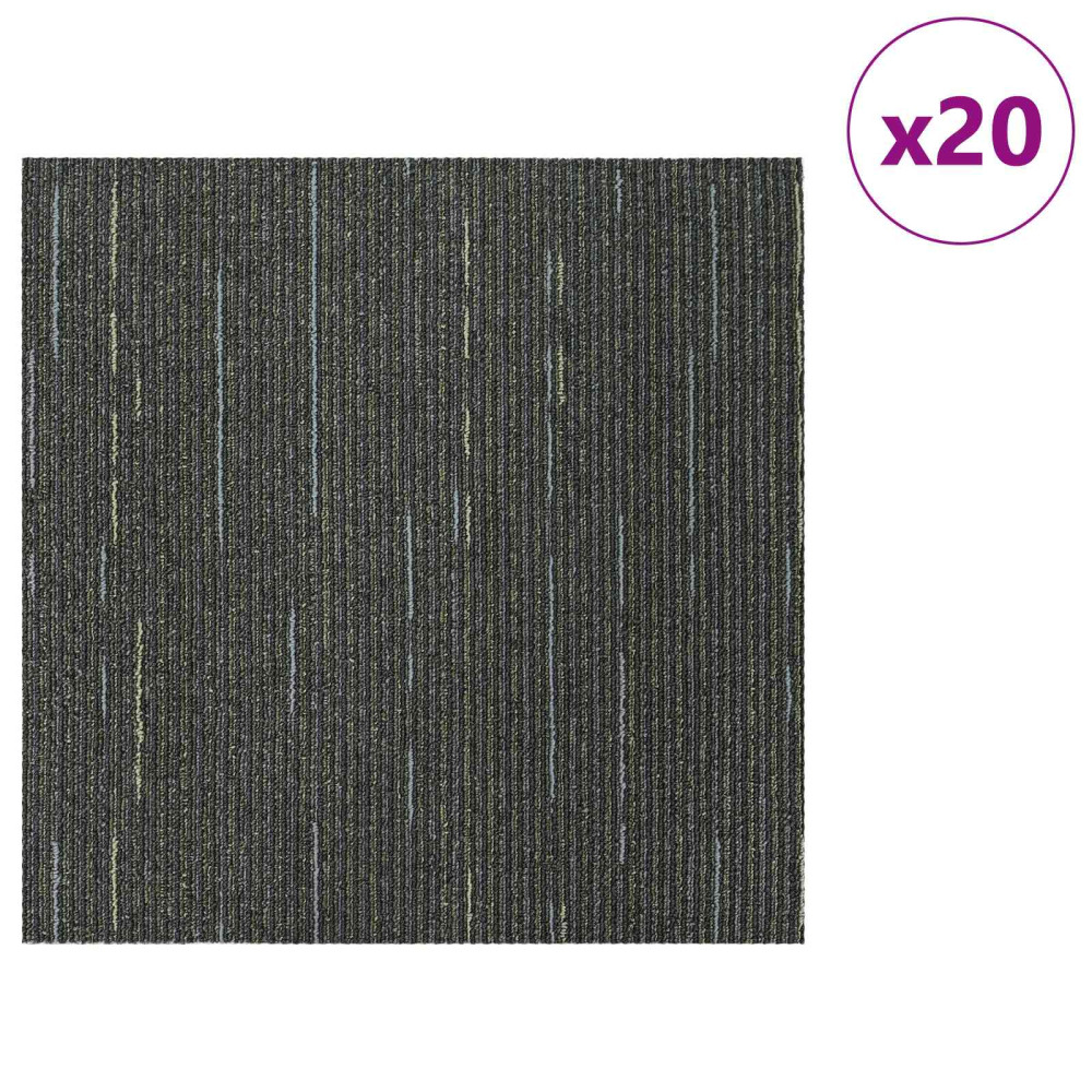 Produktbild för Mattan platta Randig Ljusgrön 50 x 50 cm 20 pcs PP och Bitumen
