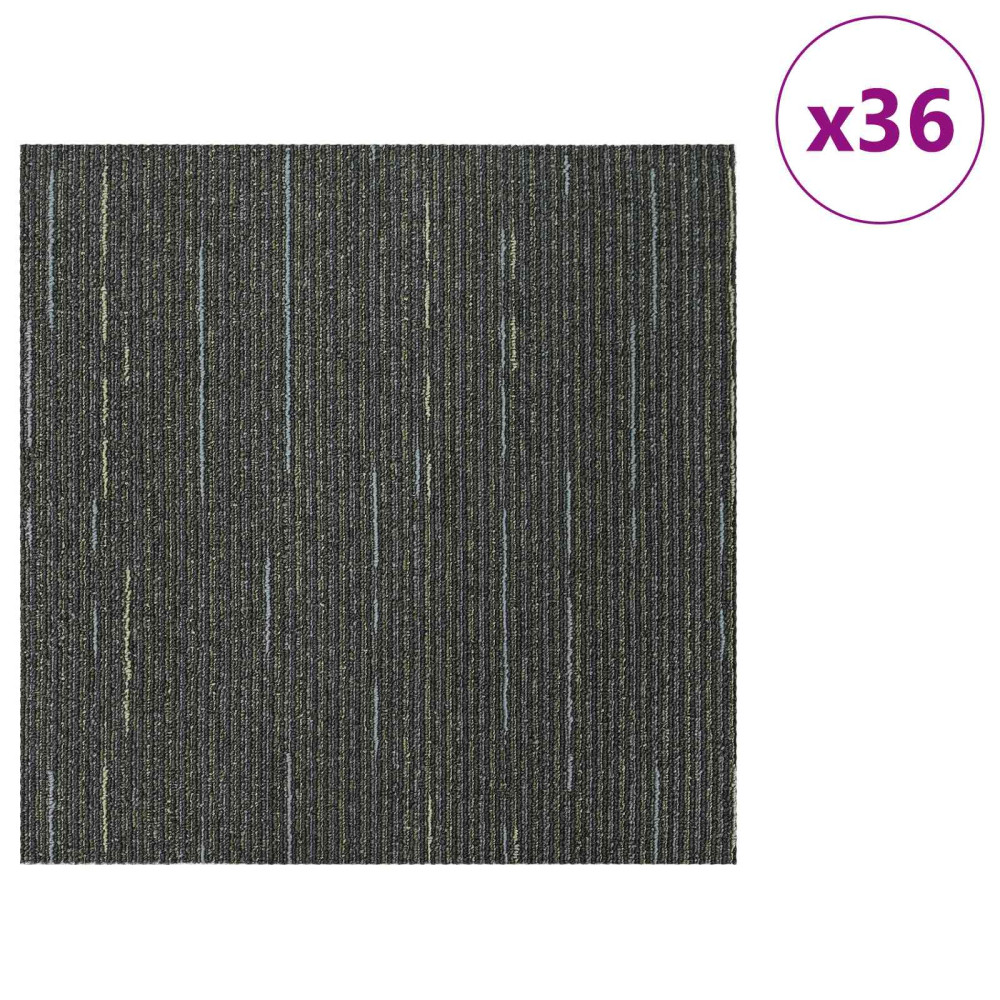 Produktbild för Mattan platta Randig Ljusgrön 50 x 50 cm 36 pcs PP och Bitumen