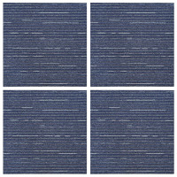 Produktbild för Mattan platta Randig Blå 50 x 50 cm 4 pcs PP och Bitumen